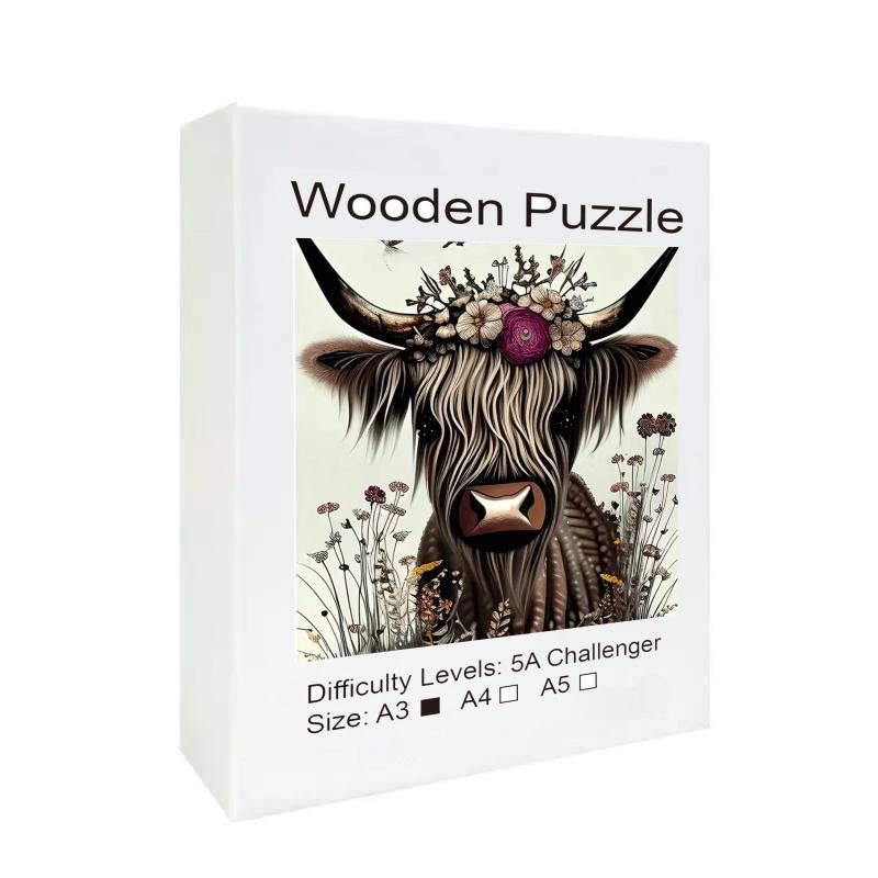 Cow Wooden Puzzle For Advanced Players Creative Various Special Shapes