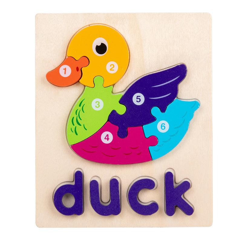 Wooden Animals Jigsaw Puzzles for Toddlers 3 4 5 Years Old Montessori Educationa
