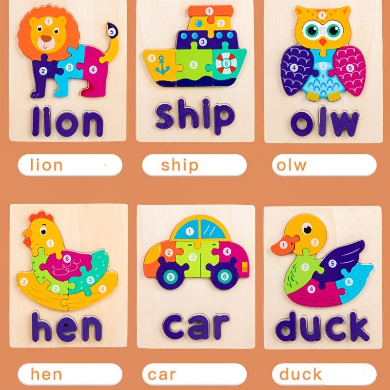 Wooden Animals Jigsaw Puzzles for Toddlers 3 4 5 Years Old Montessori Educationa