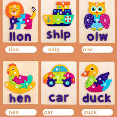 Wooden Animals Jigsaw Puzzles for Toddlers 3 4 5 Years Old Montessori Educationa