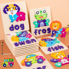 Wooden Animals Jigsaw Puzzles for Toddlers 3 4 5 Years Old Montessori Educationa