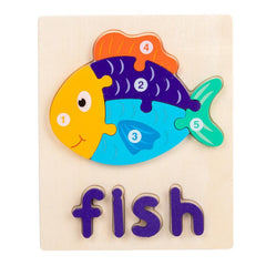 Wooden Animals Jigsaw Puzzles for Toddlers 3 4 5 Years Old Montessori Educationa