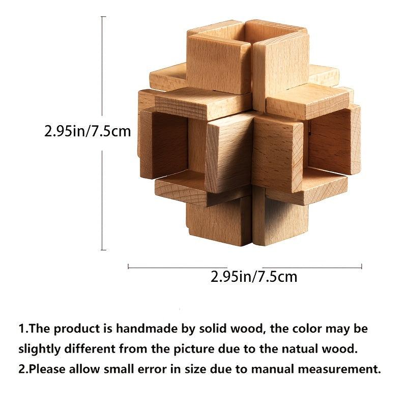 Wooden Kongming Lock Puzzle for Office and Kids