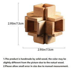 Wooden Kongming Lock Puzzle for Office and Kids
