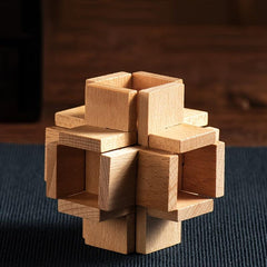 Wooden Kongming Lock Puzzle for Office and Kids