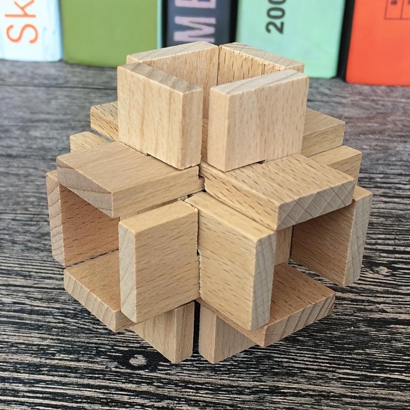 Wooden Kongming Lock Puzzle for Office and Kids