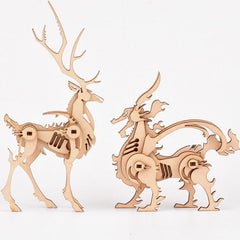 Wooden 3D Jigsaw Puzzle Animal Toy for Kids