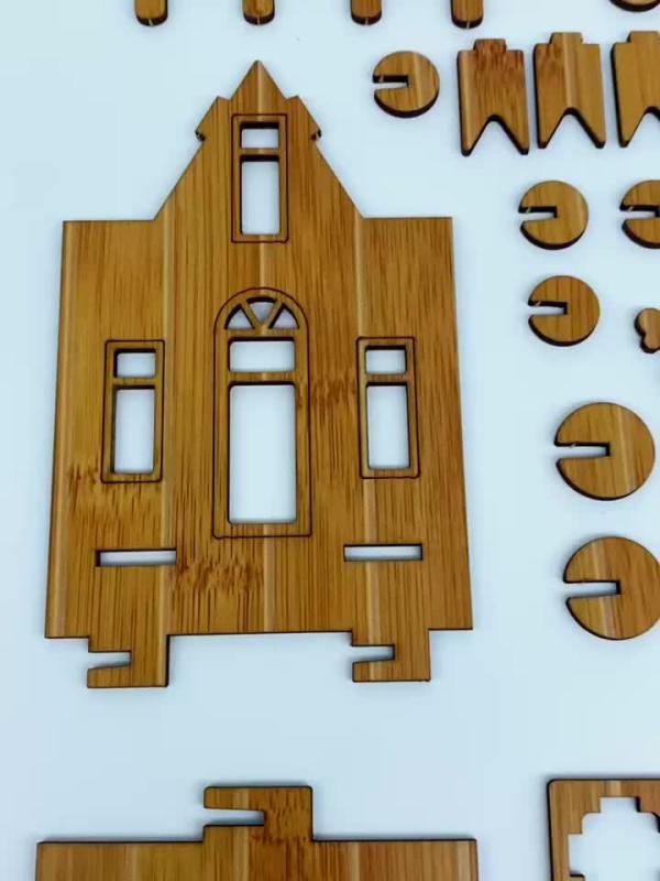 DIY Wooden Small House Puzzle Creativ...