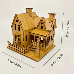 DIY Wooden Small House Puzzle Creativ...