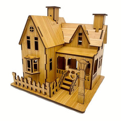 DIY Wooden Small House Puzzle Creativ...