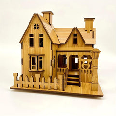 DIY Wooden Small House Puzzle Creativ...