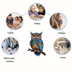 Owl Wooden Puzzle Decompressing Toy Home Decoration Painting