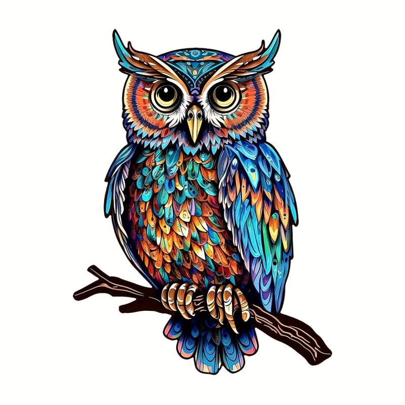 Owl Wooden Puzzle Decompressing Toy Home Decoration Painting