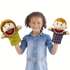 1pc Family Hand Puppets Mom Dad Siblings Plush Hand Puppets Toys Role Play