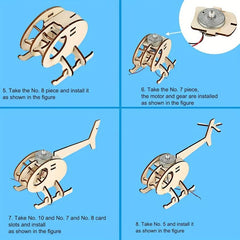 Brain-Stimulating 3D Wood Jigsaw Puzzle Kit - Fun DIY Model for Kids & Adults