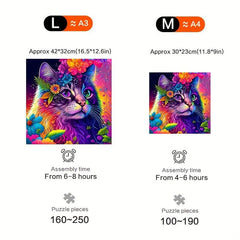 Colorful Cat Bridal Puzzle Special Shaped Animal Jigsaw Puzzle Adult Decompressi