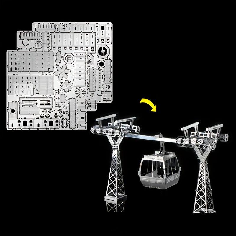3D Metal Jigsaw Puzzle DIY Cable Car Model Educational Toy
