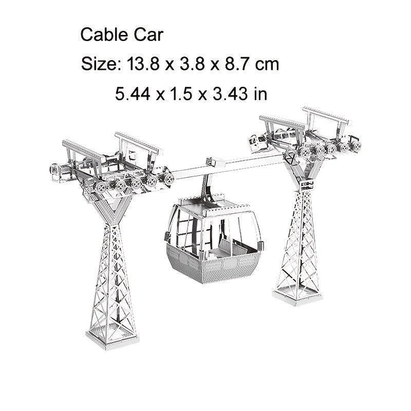 3D Metal Jigsaw Puzzle DIY Cable Car Model Educational Toy