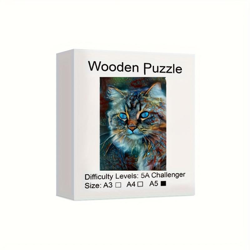 Wooden Cat Puzzle for Adults and Children