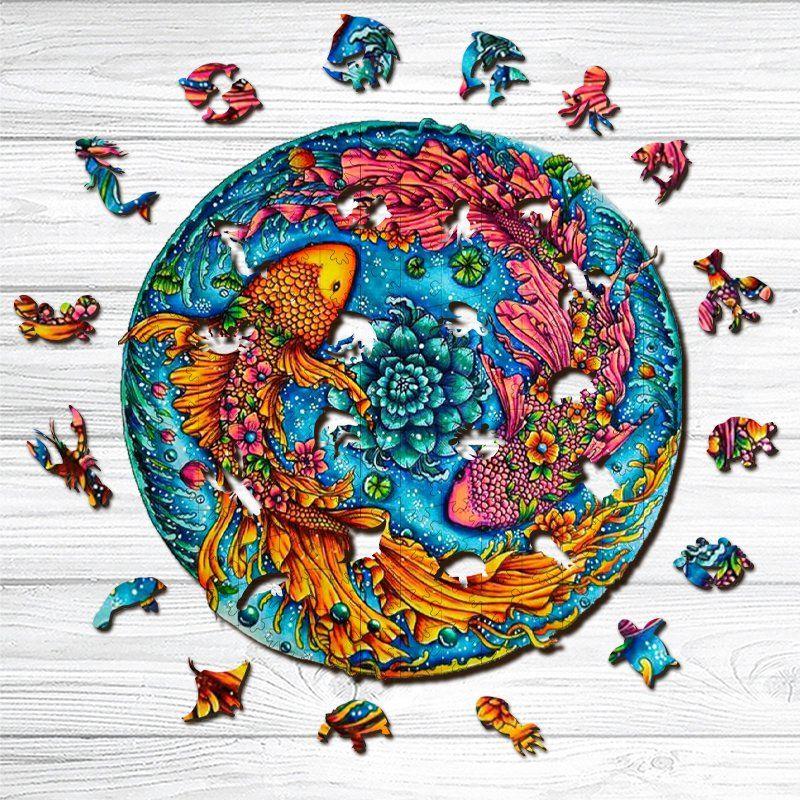 Wooden Koi Fish Puzzle - Unlock Nature's Beauty