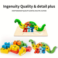 3D Dinosaur Wooden Puzzle Educational Game Toy