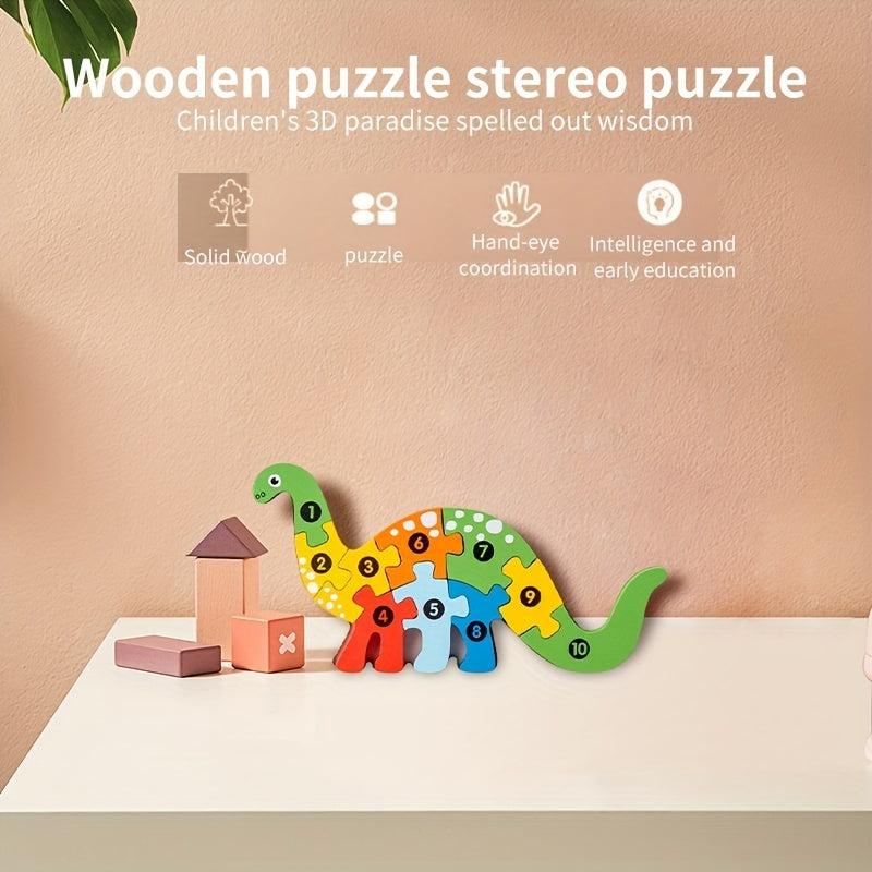 3D Dinosaur Wooden Puzzle Educational Game Toy