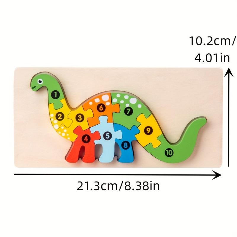 3D Dinosaur Wooden Puzzle Educational Game Toy