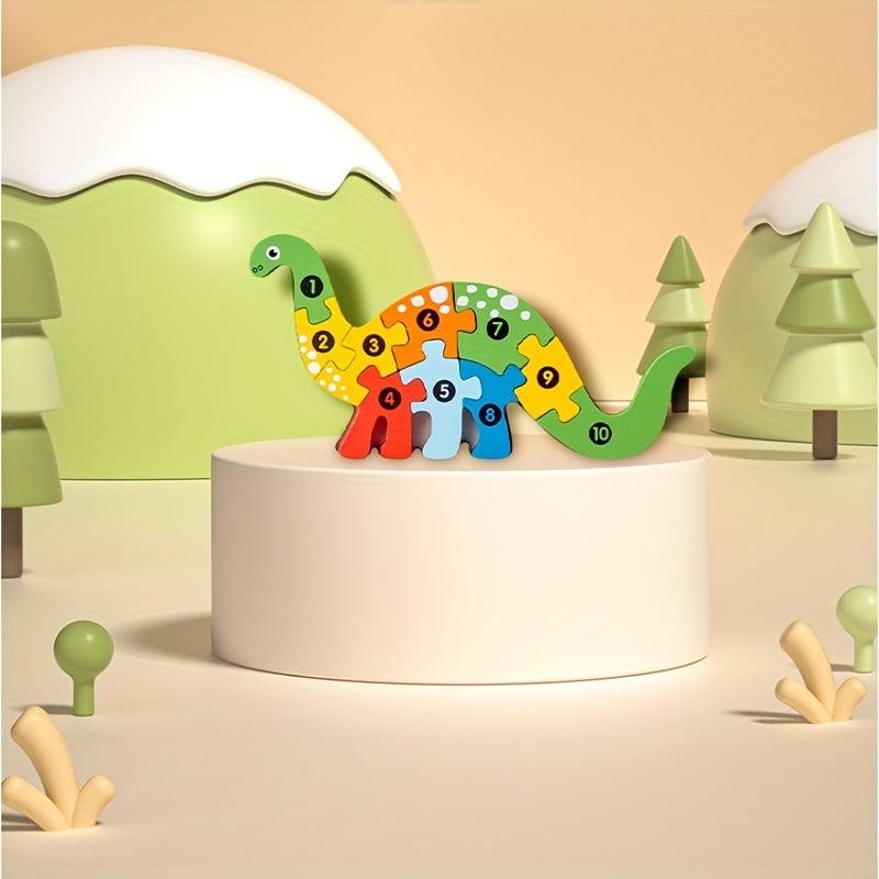 3D Dinosaur Wooden Puzzle Educational Game Toy