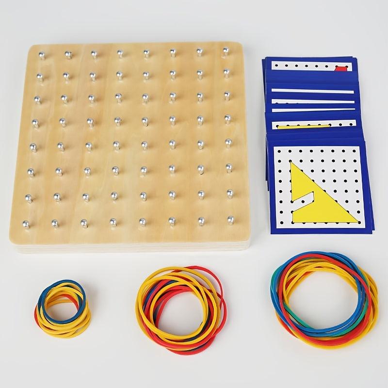 Montessori Shape Rubber Nail Board Puzzle Toy for Kids