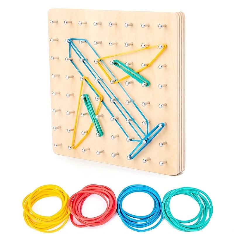 Montessori Shape Rubber Nail Board Puzzle Toy for Kids