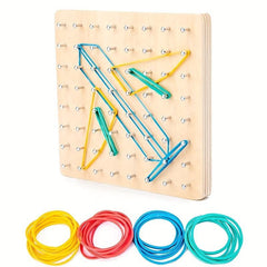 Montessori Shape Rubber Nail Board Puzzle Toy for Kids