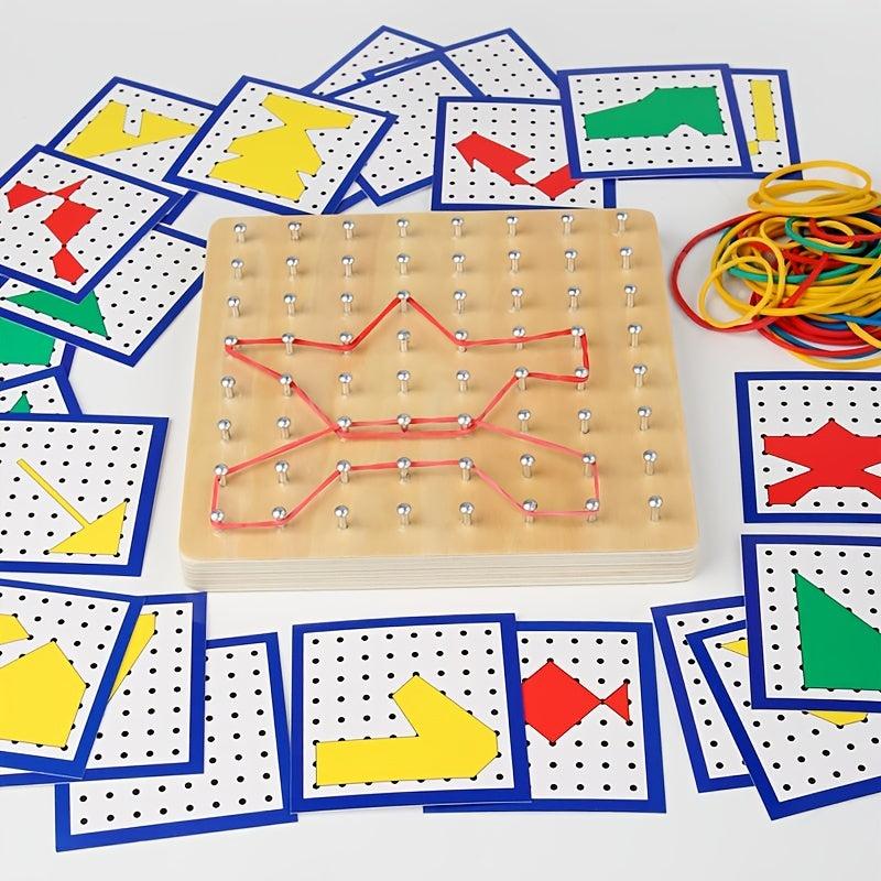 Montessori Shape Rubber Nail Board Puzzle Toy for Kids