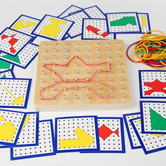 Montessori Shape Rubber Nail Board Puzzle Toy for Kids