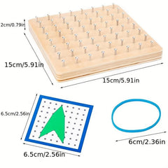 Montessori Shape Rubber Nail Board Puzzle Toy for Kids