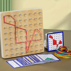 Montessori Shape Rubber Nail Board Puzzle Toy for Kids