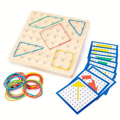 Montessori Shape Rubber Nail Board Puzzle Toy for Kids