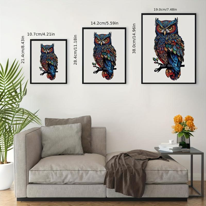 Owl Wooden Puzzle Toy Home Decoration Painting