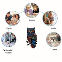 Owl Wooden Puzzle Toy Home Decoration Painting