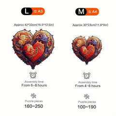 Mechanical Heart Wooden Puzzle for Adults