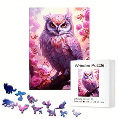 Owl Wooden Jigsaw Puzzle Animal Educational Toy for Adults