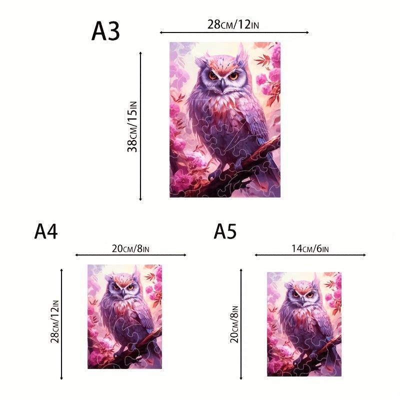 Owl Wooden Jigsaw Puzzle Animal Educational Toy for Adults