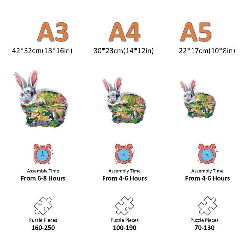 Rabbit Forest Puzzle Challenging DIY Crafts Christmas Wooden Jigsaw P