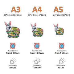 Rabbit Forest Puzzle Challenging DIY Crafts Christmas Wooden Jigsaw P