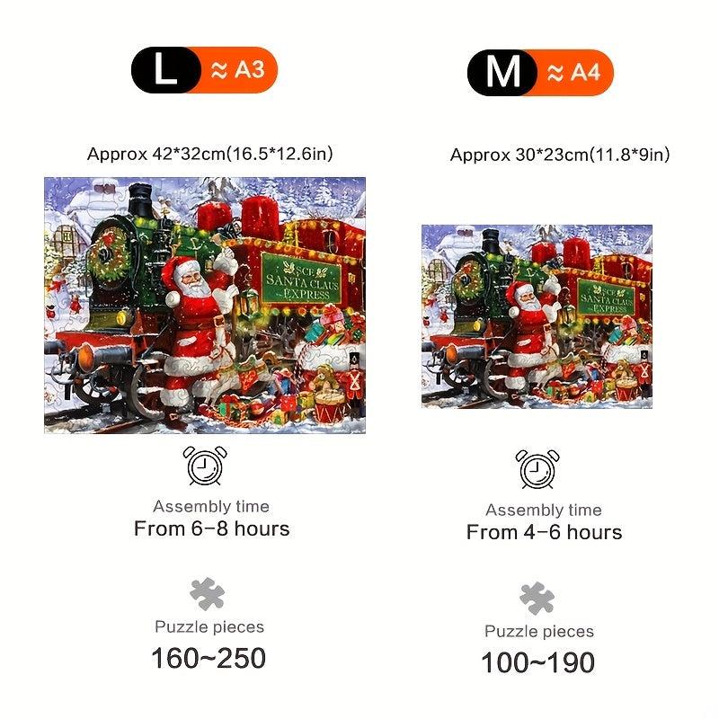 Christmas Train Wooden Puzzle Animal Puzzle Adult Decompression Toy