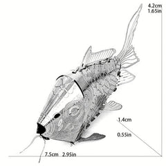 Little Carp 3D Metal Puzzle Building Blocks Model Kit Brain Teaser Fidget Toy