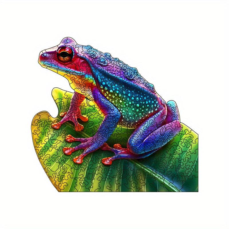 Frog On The Leaves Puzzle Animal Adult Decompression Round Difficult Toy