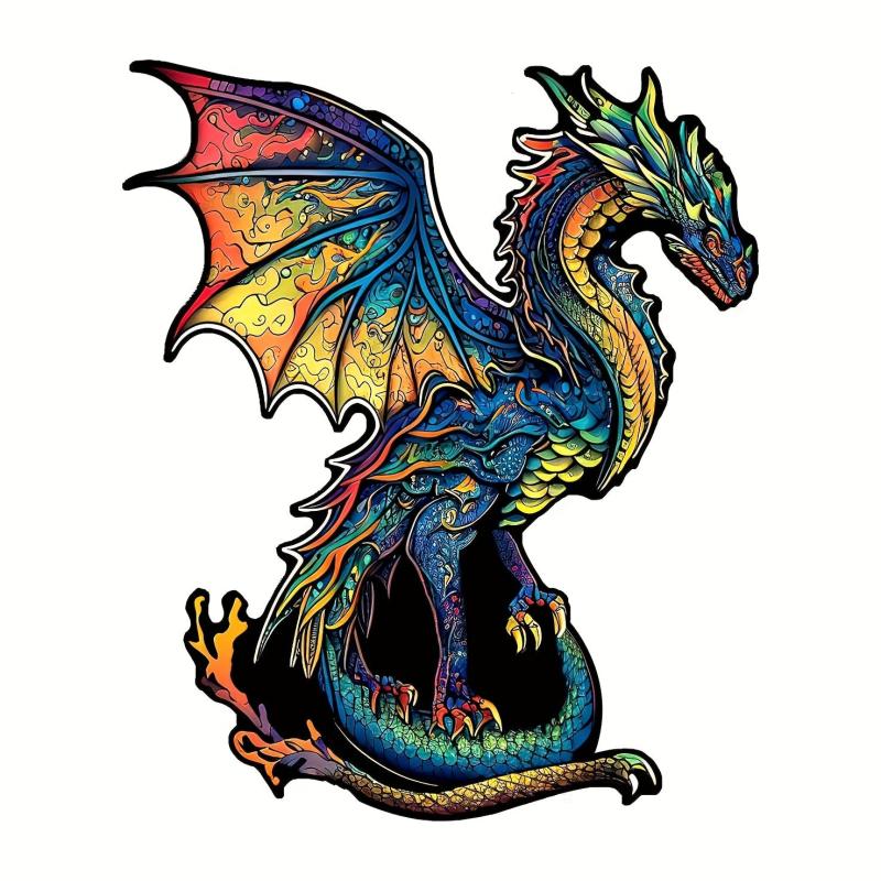 Dragon Wooden Puzzle - Unique Shapes - Birthday Gift - Play at Home