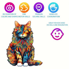 Cat Wooden Puzzle - Fun Family Game