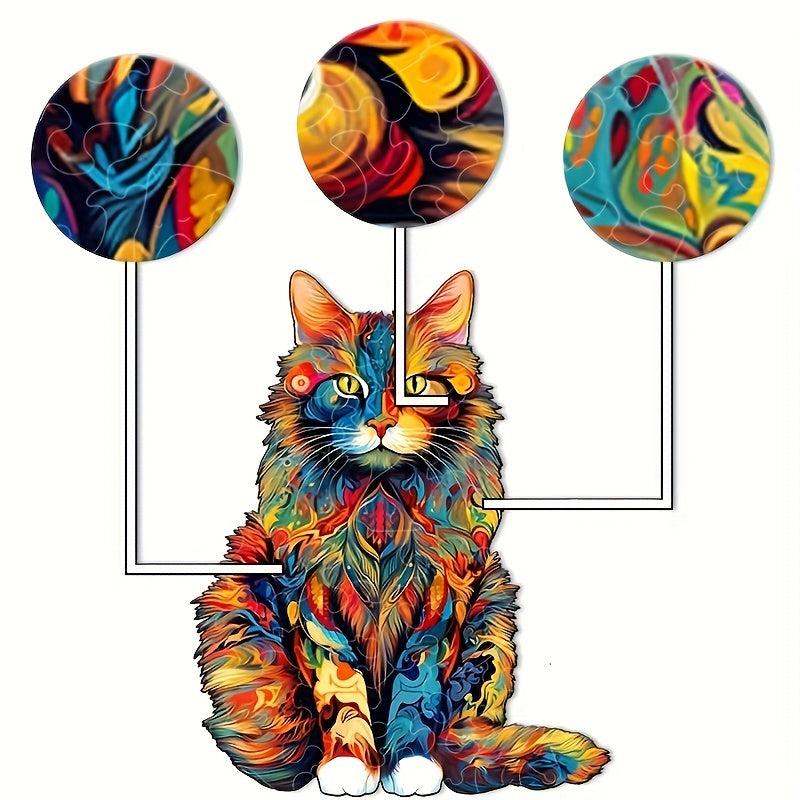Cat Wooden Puzzle - Fun Family Game