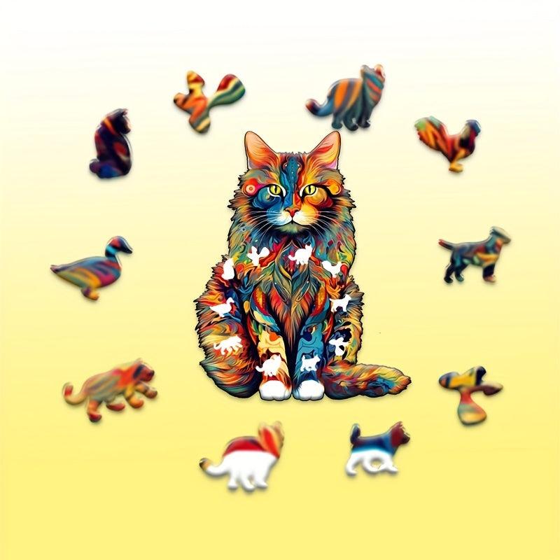 Cat Wooden Puzzle - Fun Family Game